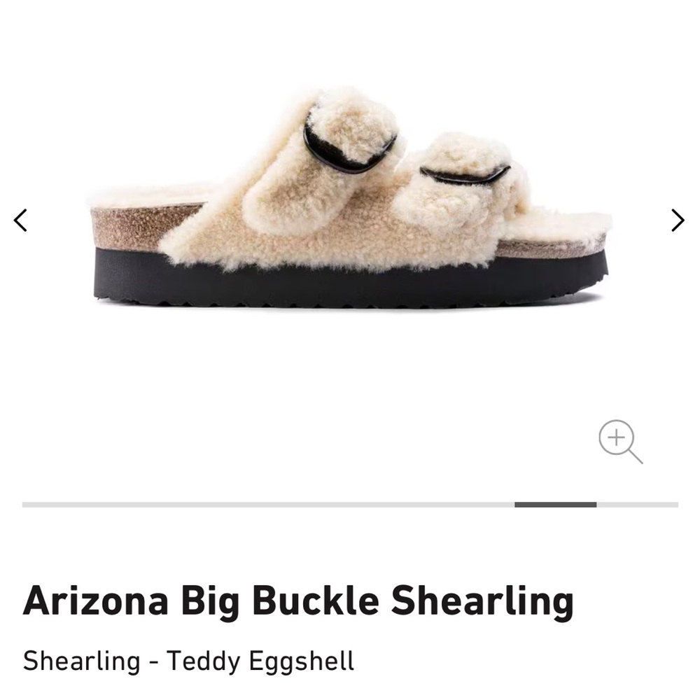 Eggshell Sherpa Platform Birkenstocks 38